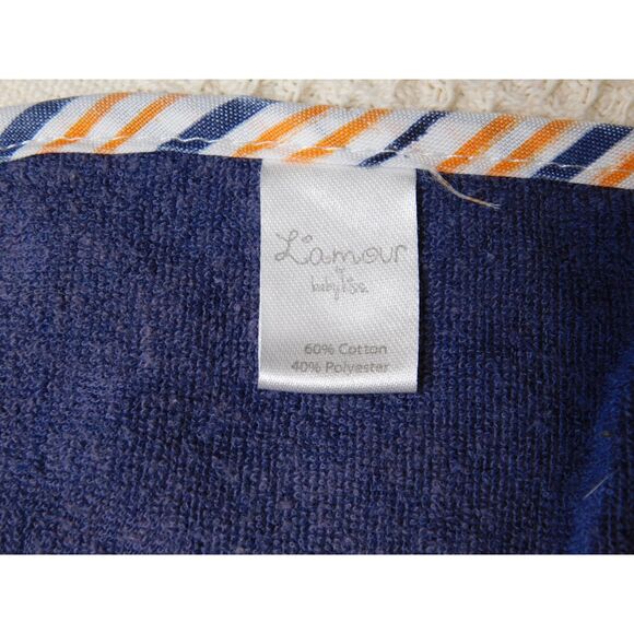 Vintage L'amour Baby Bib Navy Blue Red White Blue Piping Child Collectible - Picture 4 of 8